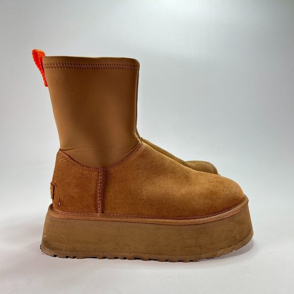 UGG Shoes - UGG Classic Dipper Chestnut Suede Neoprene Platform Boots 1144031 Women's Size 8